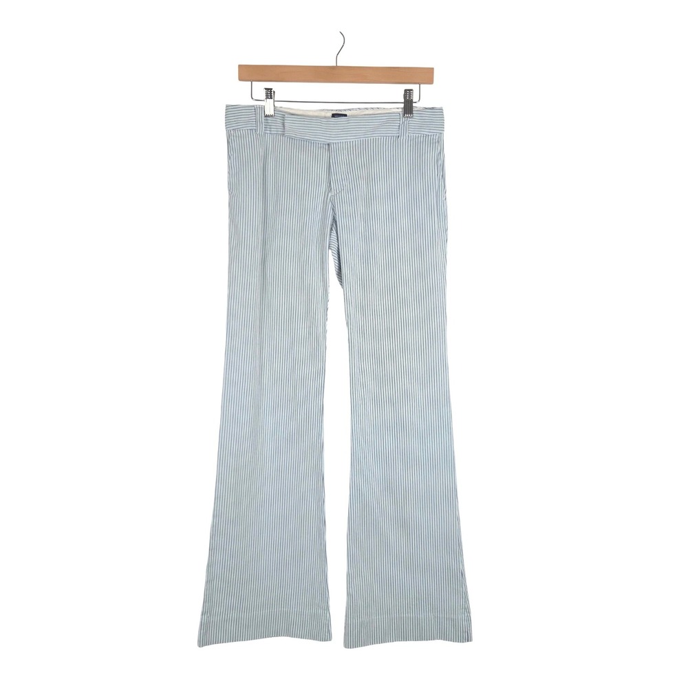 Vintage Y2K‎ Gap Stretch Blue White Pin Striped Flare Leg Pants Size 6 Retro